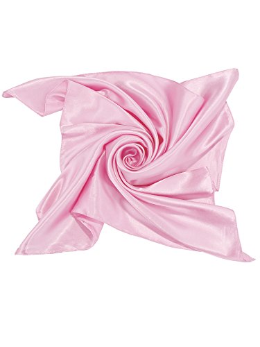 SATINIOR Square Neck Scarf Women - color: Pink, size: 23.6 x 23.6 inches