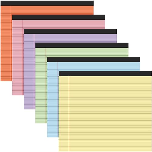 Lincia 6 Pcs Legal Pads Landscape Notebook, Bright Color - color: Bright Color