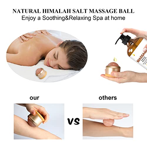 gemshan Himalayan Salt Massage Ball - Full Body Roller Tool, Neck Back Arm Pain Relief - color: Gold