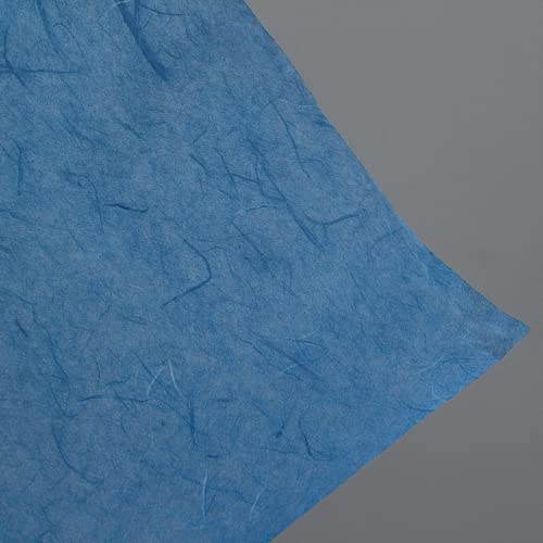 Korean Traditional Mulberry Paper, Colored Hanji Paper Roll, Natural Fiber Texture, Unyong (Blue, 10.4" x 787.4") - color: Blue, size: 10.4" x 787.4"