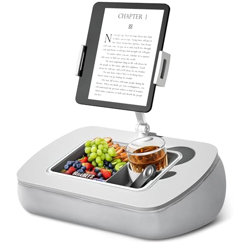 ERGONOV Tablet Pillow Stand with Snack Bowl,iPad Holder for Bed -Light Gray - color: Light Gray