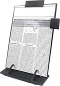 Keenjorika Desktop Document Book Holder with 7 Adjustable Positions, Black Document Holder for Desk, Paper Holder Copy Stand Holder for Speech, Paper Holder Stand for Desk Typing, Angle Adjustable