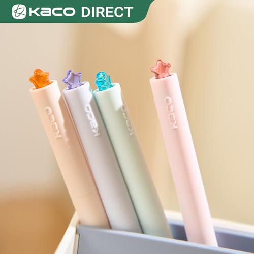 Kaco FIRST Gel Pens Cute Star Pens Black Ink 0.7mm Medium Point 4 Pieces