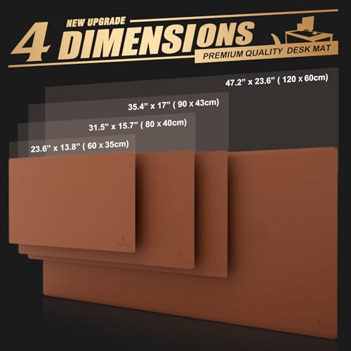K KNODEL Large Office Desk Mat, Leather Mouse Pad (31.5"x15.7", Brown) - color: Brown, size: 31.5" x 15.7"