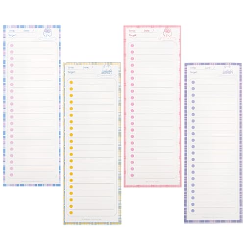 4 Pack Long Narrow Notepad, Bear & Bunny, Lined - color: Bear & Bunny, Lined