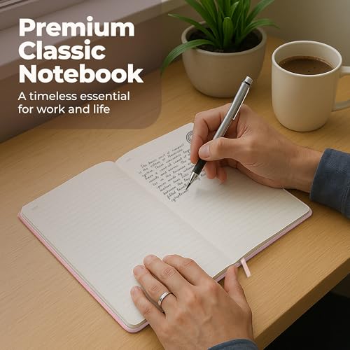 Lined Leather Bound Journal Notebook, A5 Hardcover Journals for Women Pink - color: Pink, size: A5 300 Pages
