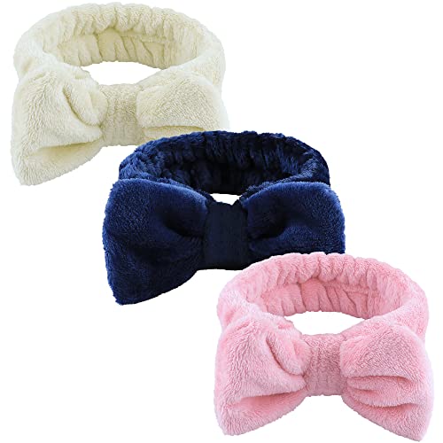 WSYUB 3Pcs Spa Headband, Makeup Headband for Washing Face - color: Pink, Yellow and Dark Blue