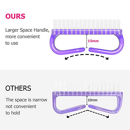 Larbois Handle Grip Nail Brush, Hand Fingernail Brush Cleaner Scrubbing Kit Pedicure for Toes and Nails Men Women (4 Pack) (Color-2) - color: Color-2