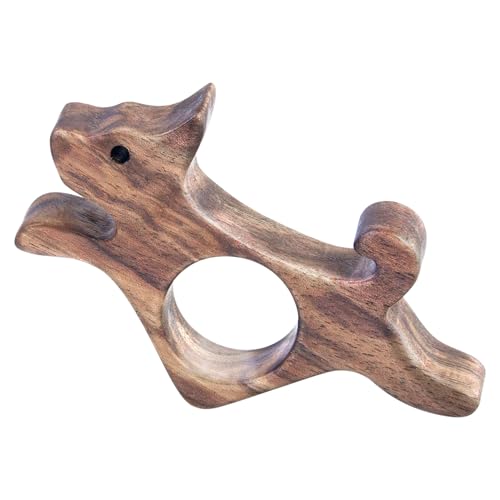 Walnut Dog Book Page Holder, Smooth Finish Wood Holder for Reading, Ideal Book Lover Gifts - Small - size: Small