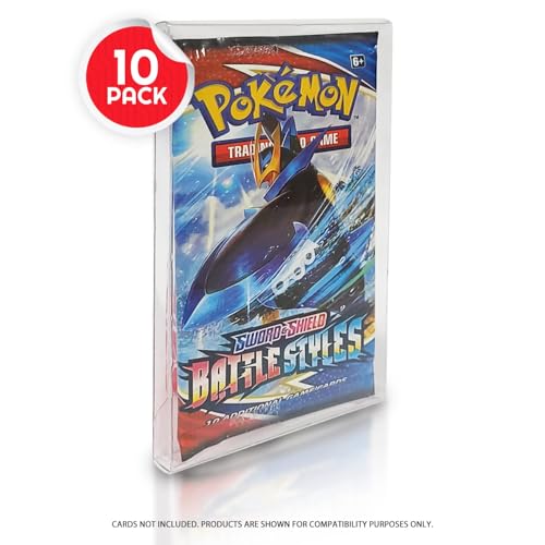 EVORETRO Booster Pack Protector Case for Pokemon, Envelope Closure Style - size: Single Pack Booster Case (Pack of 10)