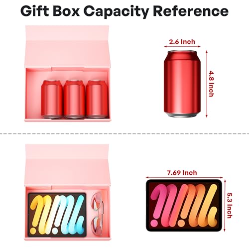 RYDDOY Pink Gift Box, 9.5x6x3'' Gift Boxes with Lids for Presents - color: Pink, size: 9.5 x 6 x 3 Inch