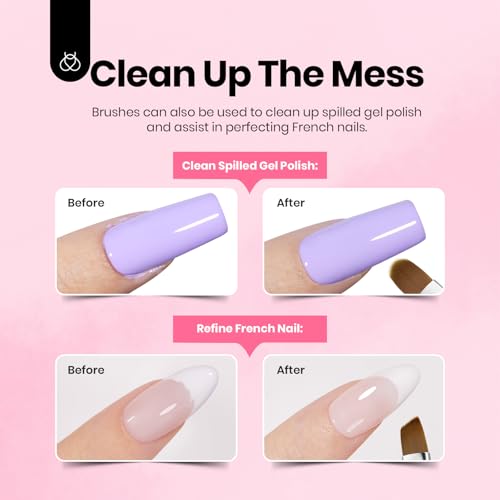 Beetles Nail Art Brushes, 6 Pcs Fingernail Art Design Pens - color: C-Pink-006