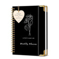 Undated Weekly Planner, Weekly To Do List Notebook with Habit Tracker, A5 - color: Black