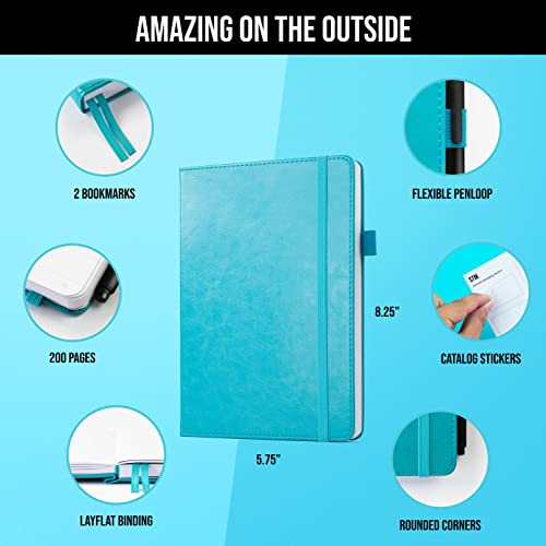 Lined Journal Notebook for writing + Free Pen! Ruled 200 pages, 120gsm Thick Paper with Sticky Notes,pen loop, elastic band, leather hard cover | Scribbles That Matter A5 journals, (5.75 x 8.2) - color: Chestnut