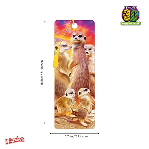 3D LiveLife Bookmark - Cool Meerkats Lenticular Page Marker - color: Cool Meerkats