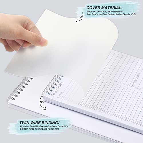 Daily Shedule Planner Half-Hourly Personal Organizer 6.5"x 10" - color: White-Hourly-L