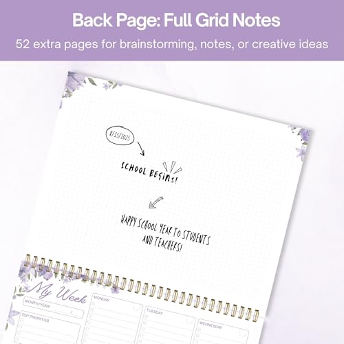 Undated Weekly Planner Notepad, 8.5" x11", Lavender Purple - color: Lavender Purple