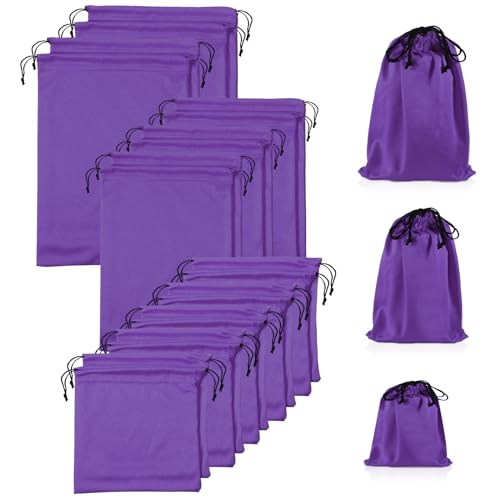 20 Pcs Satin Game Storage Bags for Women Men, S,M,L, Purple - color: Purple, size: S,M,L