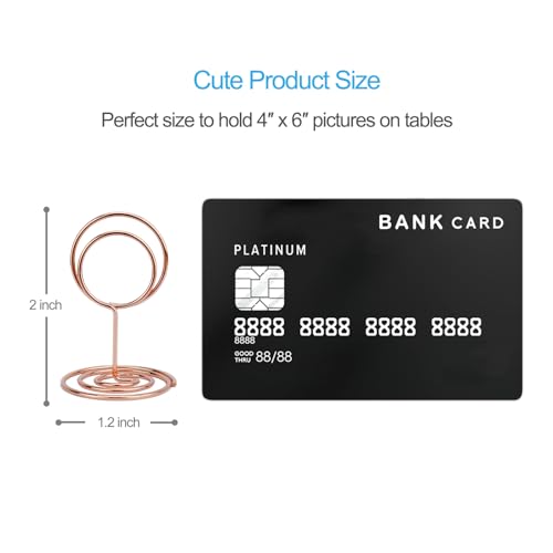 Jofefe 20pcs Mini Place Card Holders, Cute Table Number Holders, Small Table Card Holder Tables Number Stands, Wire Photo Picture Menu Clips for Wedding centerpieces, Anniversary Party (Rose Gold) - color: Rose Gold