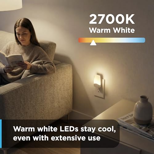 GE Plug in Night Light with Dusk to Dawn Sensor, 4 Pack - color: Warm White, size: 4 Pack