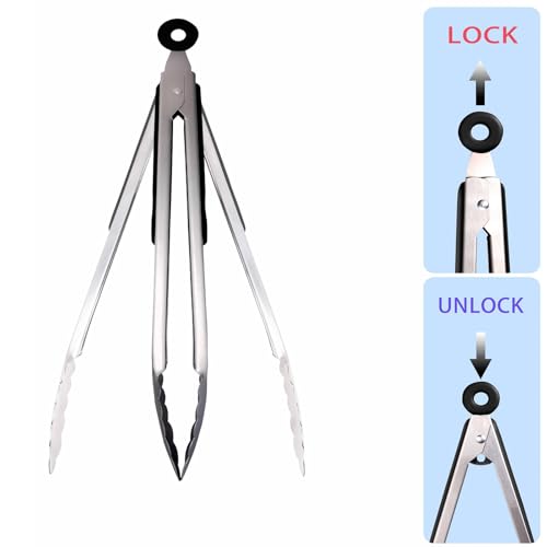 Kitchen Tongs Set, 3 PCS, 12, 9 & 7 Inch
