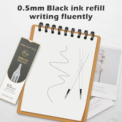 Ddaowanx 10 Pieces Gel Ink Pen Refills,Fine Point 0.5mm Tip Black Ink - color: 10 Pcs Gel Pen Refills