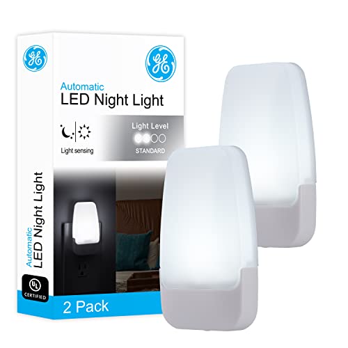 GE Plug in Night Light with Dusk to Dawn Sensor, 2 Pack - color: Cool White, size: 2 Pack