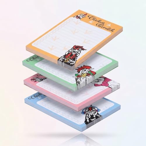 4 Pads Chicken Cute Sticky Notes 4x6 Funny Post it Notes Animal Stationary - color: Chicken