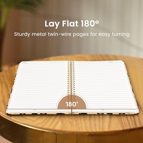 Taja Spiral Lined Journal for Women, Pretty Hardcover Journal Notebook, A5 - color: N-Leopard