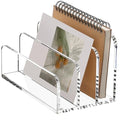 SANRUI Clear Acrylic Mail File Organizer Sorters for Desk, 3 slot Laddered - size: 3-Compartment ladder