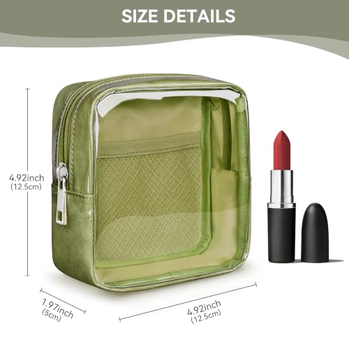 WLLWOO Clear Makeup Bag Mini Cosmetic Pouch Travel Toiletry Organizer - color: 1pcs-Mini-Grass Green