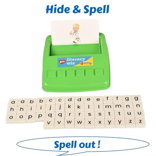 BOHS English Spelling Game for Kids, 60 Picture Cards and Lowercase Tiles - style: lower case