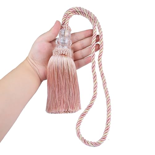 2 Pack Curtain Tiebacks with Tassel, Mix Pink - color: Mix Pink, size: 2