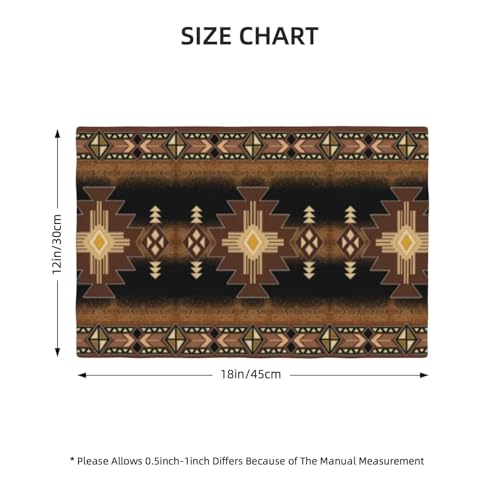 Aztec Southwest Placemats Rectangle Linen Table Placemet Set of 4 - color: Terracotta, size: Set of 4
