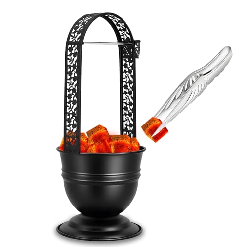 9 Inch Heat Resistant Coal Tongs - Professional Hookah Charcoal Tong with Anti-Slip Handle for Shisha, BBQ and Fireplace Use (Silver Coal Tongs 9") - size: Silver Coal Tongs 9"