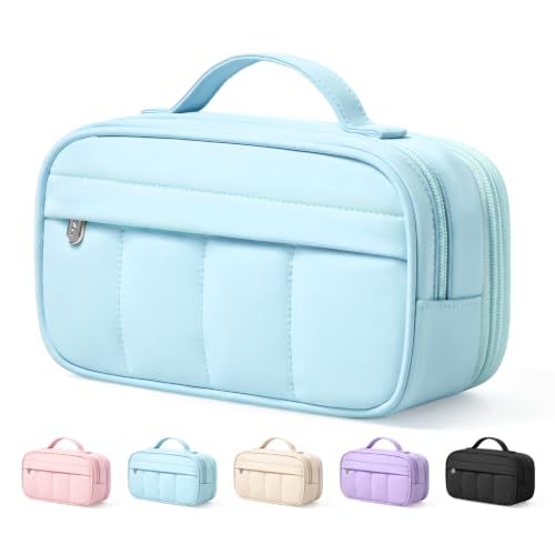 Sooez Pencil Case for Girls, Cute Large Capacity Pencil Pouch Pen Bag, Blue - color: Blue