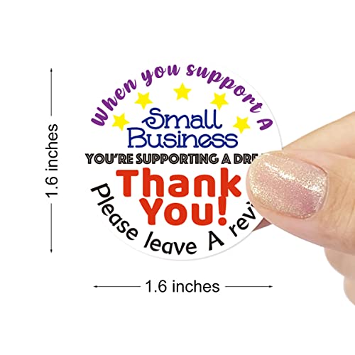 Please Leave a Review Stickers,Small Business Package Packing - color: Thank You Support a Small Business
