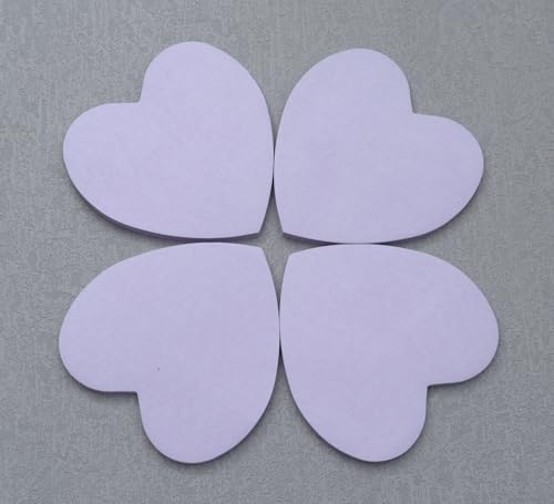 4 Packs 200 Sheets Heart Shape Sticky Notes (Purple) - color: Purple