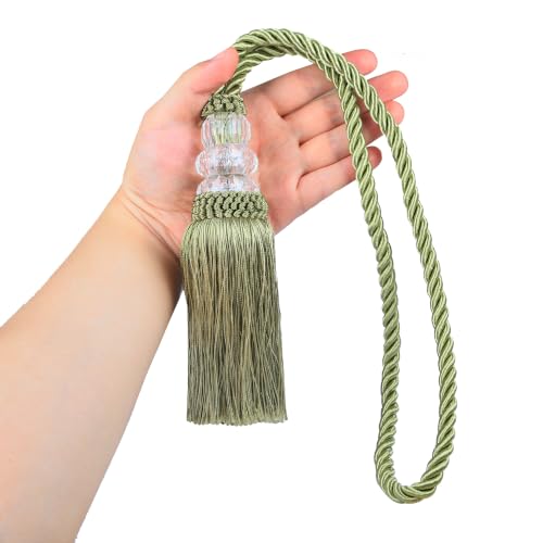 2 Pack Curtain Tiebacks with Tassel, Green - color: Green, size: 2