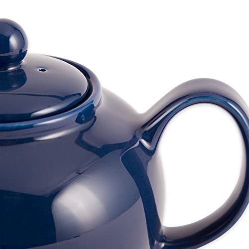 RSVP Large Stoneware 6-Cup Teapot, Blue - color: Blue, size: 42 oz