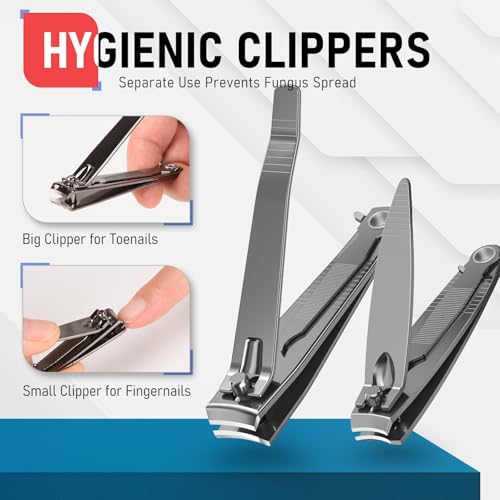 firiKer Nail Clippers with Nail File,Fingernail Clipper,Toe Nail Clippers - color: Gray