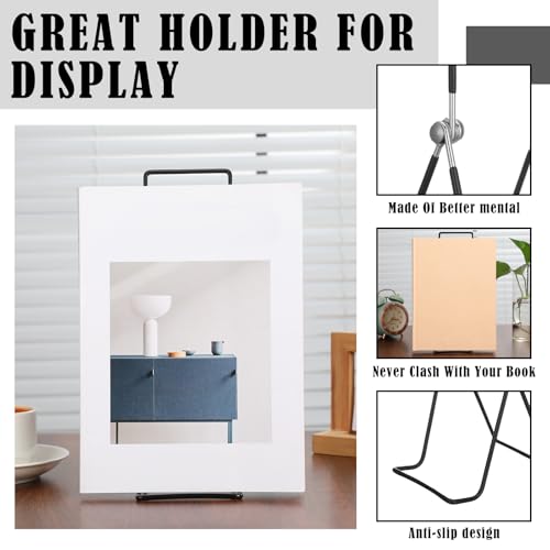 6 Pack Large Metal Book Stand for Display Adjustable Holder - size: 11.8 Inch