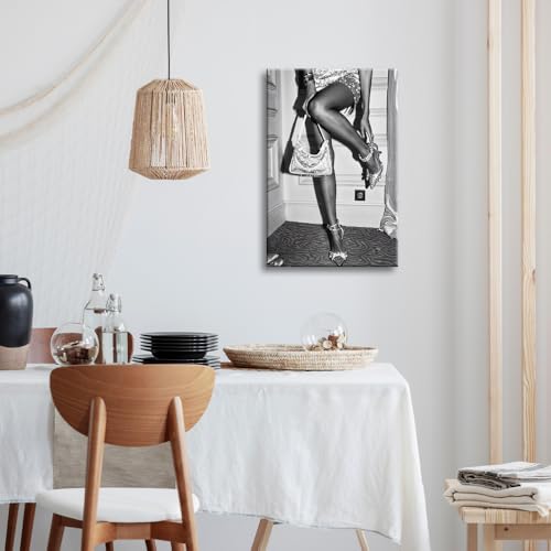 High Fashion Poster Trendy Black and White Wall Art Retro Girl Room Decor Luxury Feminist Canvas Prints Beautiful Chic Woman Picture for College Dorm Apartment Batchroom Bedroom Decor 20x30in Unframed - color: Unframed 2, size: 30"L x 20"W