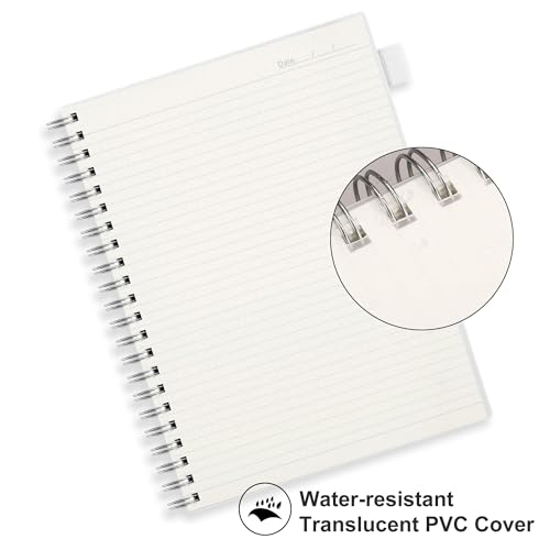 RETTACY Spiral College Ruled Notebook, 300 Pages, A4 Size (8.2" x 11.2") - color: Transparent, size: 8.2" x 11.2"