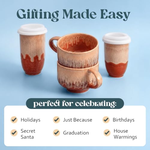 NOVA CERAMICS Pottery Style Coffee Mug - 16 oz Ceramic Mug - Jupiter - color: Jupiter