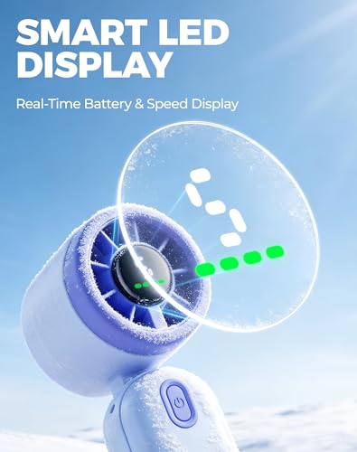 Diveblues Mini Portable Handheld Turbo Fan 27ft/s, 4000mAh Battery - color: Glacier Blue