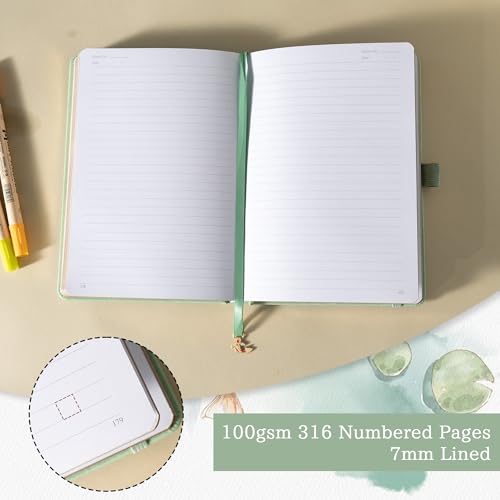 TIEFOSSI A5 Lined Journal Notebook 316 Pages for Women & Men - color: Green, size: A5-Lined