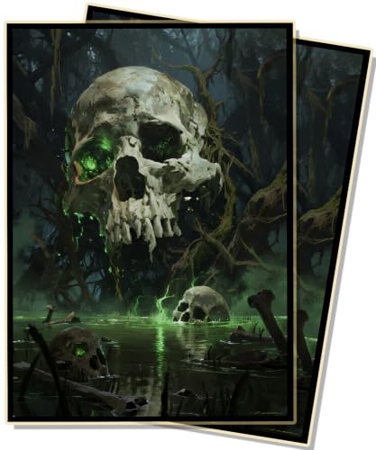 MTG Card Sleeves with 100 Pcs, Waterproof Textured Back Art Sleeves Deck Protector, HD Clear Front & Matte Back, Ultra-Durable, Smooth Shuffle Standard Size Card Sleeves Fit TCG MTG Cards-Skull - color: Clear