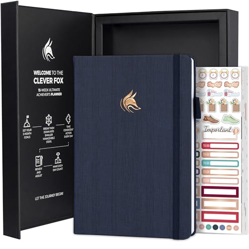 Clever Fox 13-week Ultimate Achiever's Daily Goal Planner, Navy Blue - color: Navy Blue
