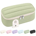 Sooez Cute Pencil Case, Soft Puffers Pencil Pouch, Large Pen Pencil Bag - color: Green